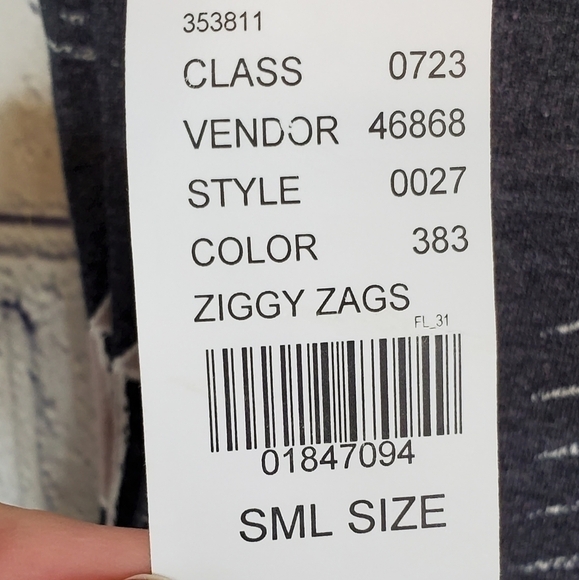 Y2K Grey Ziggy Zags By Nollie Size Small Nwt - Picture 5 of 9